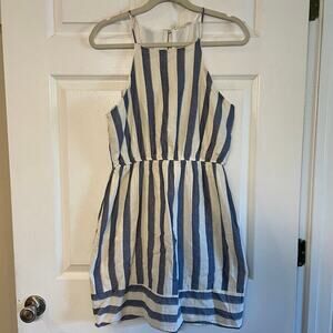 Altar'd State Blue and White Halter Mini Sundress. Size Medium